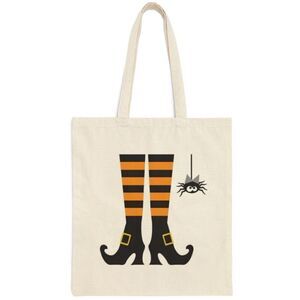 Funny Witch Feet Spider Halloween Tote